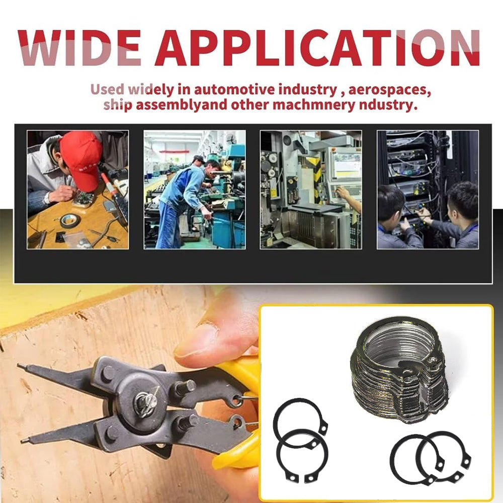 455x Carbon Steel External Snap Ring Circlip C-Clip Kit M3-M25 + Snap Ring Plier