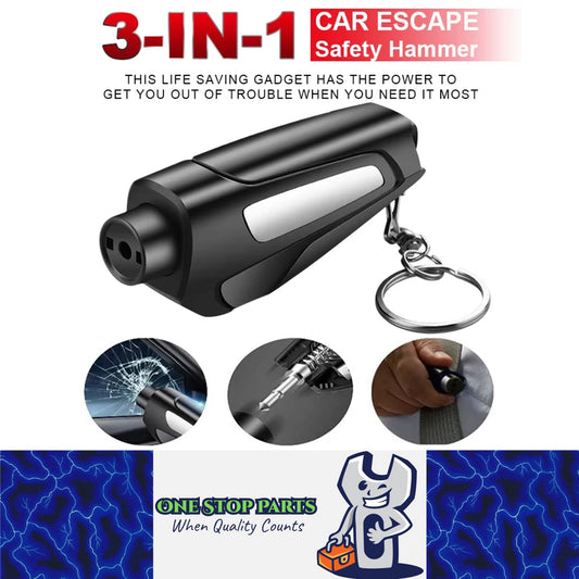 Car Safety Hammer Window Breaker Glass Breaker Seat Belt Cutter Black Pro Hammer