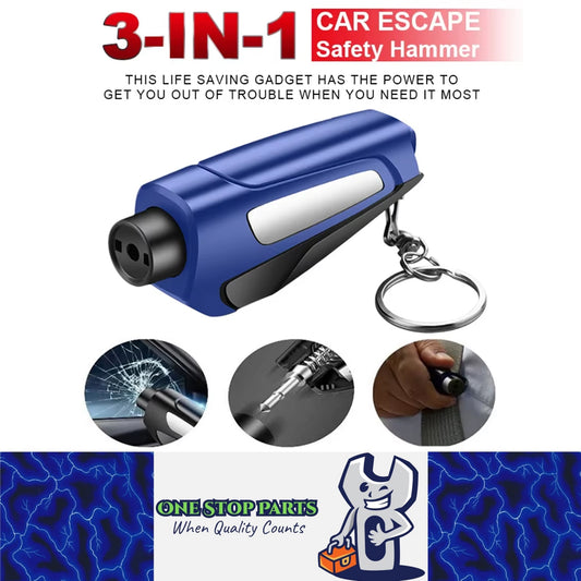 Car Safety Hammer Window Breaker Glass Breaker Seat Belt Cutter Blue Pro Hammer