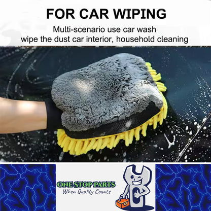 Car Wash Glove Microfiber Chenille Glove Car Cleaning Brush Double-faced Glove
