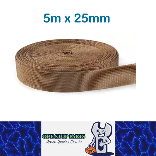 5m x 25mm Champagne Nylon Webbing Strap Safety Belt Knapsack Bag Leash DIY