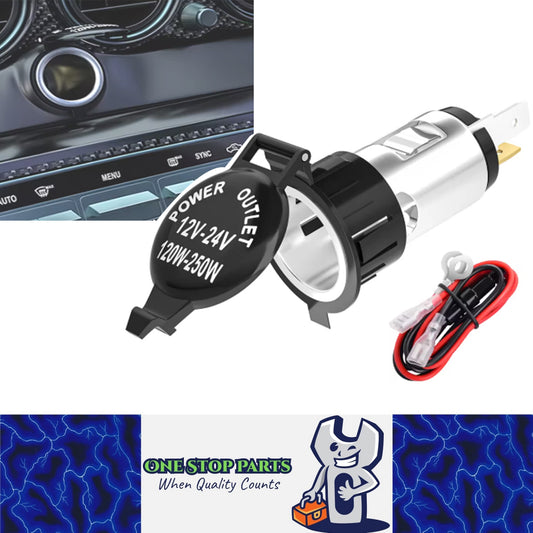 12V Car Cigarette Lighter Socket Female Power Adapter Plug Outlet with Cover