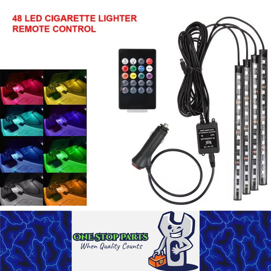 LED RGB Ambient Light Remote Atmosphere Strip Lamp with Cigarette Lighter Plug