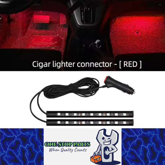 Red LED Car Foot Light LED Interior Atmosphere Lamp with Cigarette Lighter Plug