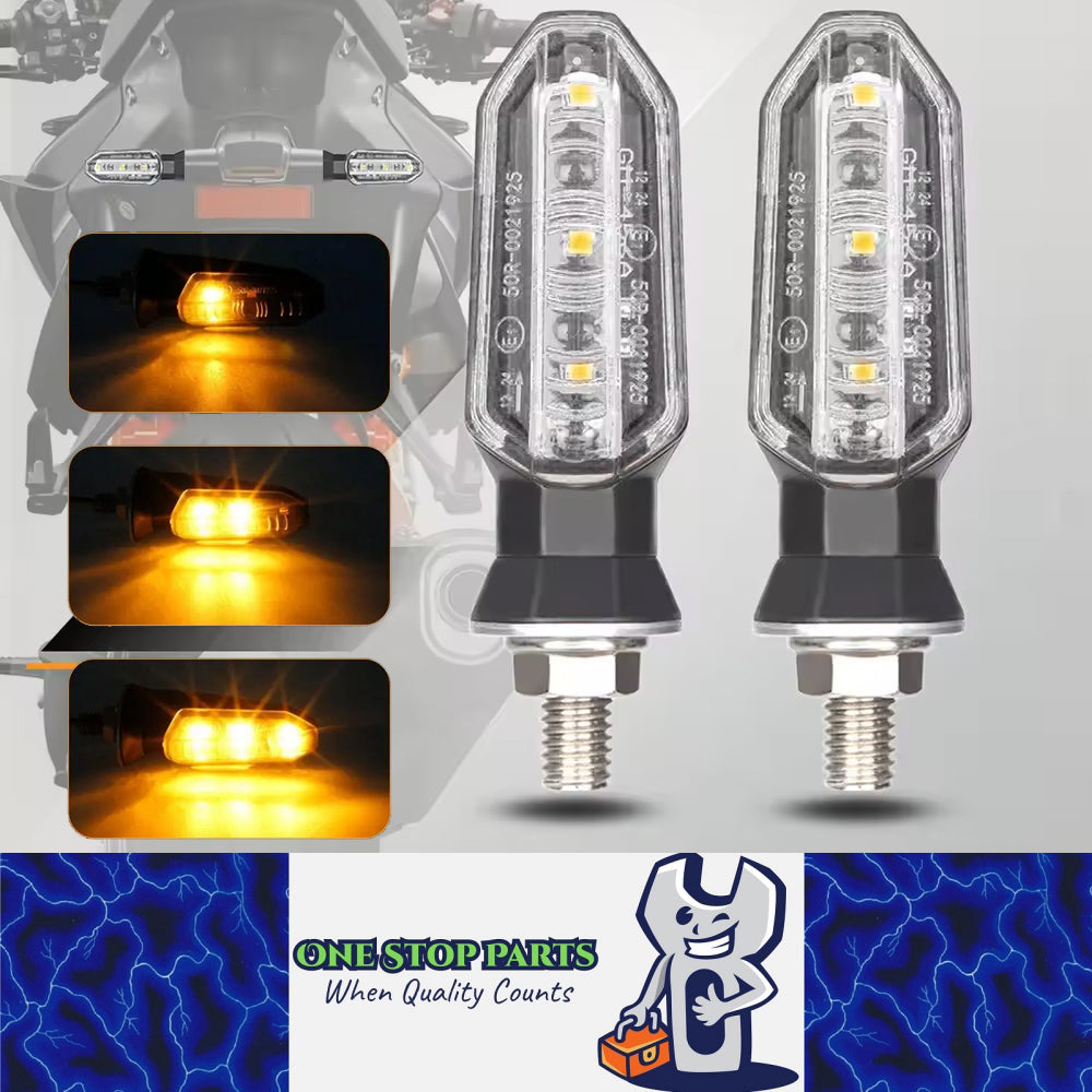 2 x Motorcycle LED Turn Signal Light Mini 8mm Amber Flashing Turn Signal Lamp