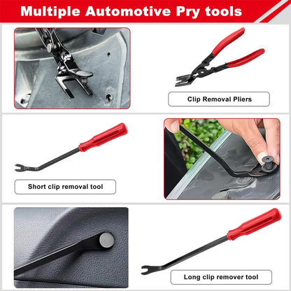 3pcs Car Panel Clip Removal Plier Trim Fastener Rivet Removal Tool Pry Tool Set