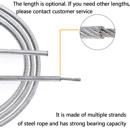 20m x 2mm PVC Coated 304 Stainless Steel Cable Kit with 51 Accessories Wire Rope