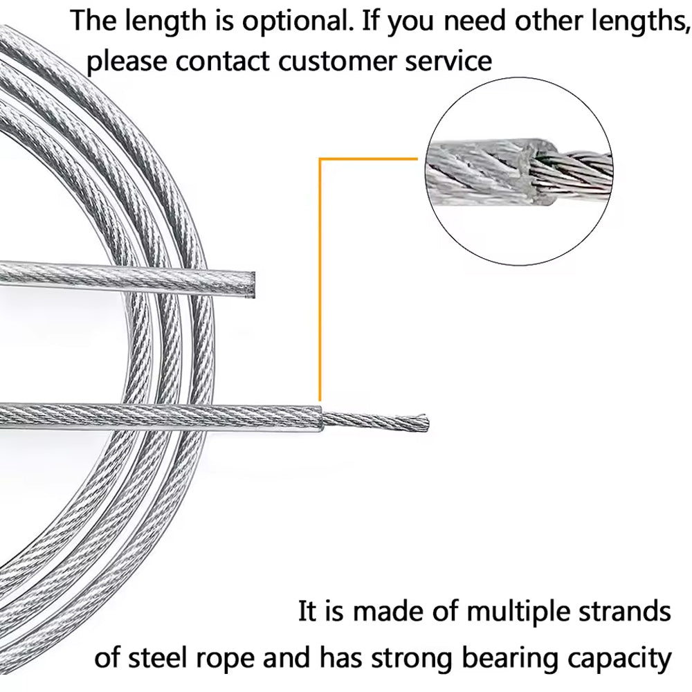 30m x 2mm PVC Coated 304 Stainless Steel Cable Kit with 51 Accessories Wire Rope