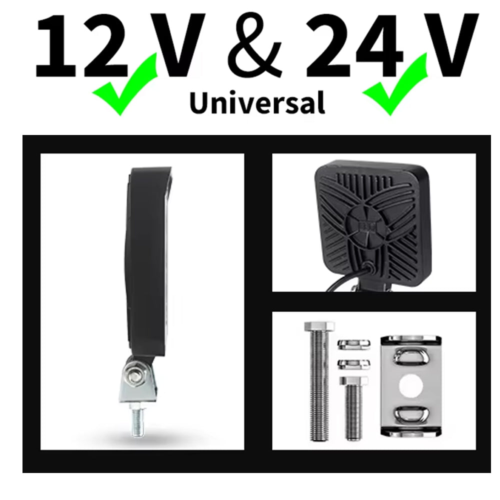 10 x LED Work Lights 87W 12V-24V 6500K Spot Beam Flood Beam Combo LED Work Light