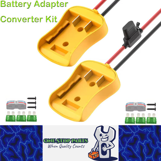 2x 20V Battery Adapter Dewalt Power Wheel Battery Converter with Fuse Connector