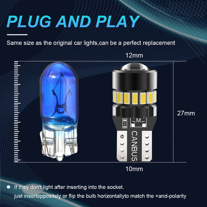 2pcs T10 Yellow 19SMD Canbus LED Bulbs Super Bright W5W 194 T10 LED Globes