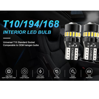 2pcs T10 Ice Blue 19SMD Canbus LED Bulbs Super Bright W5W 194 T10 LED Globes