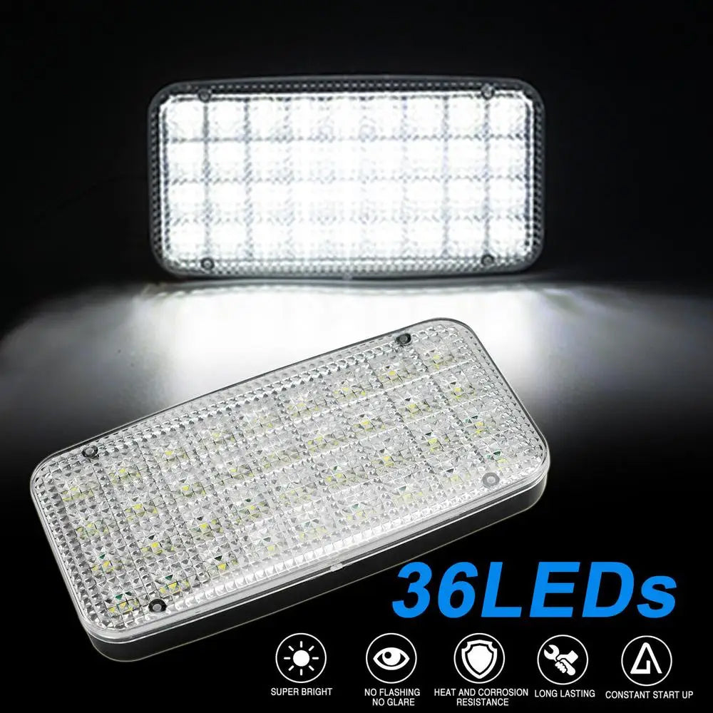 1 x 12V Cool White 36 LED Interior Dome Lamp 148x76mm for Caravan Car RV Truck
