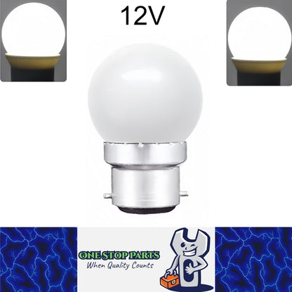 Cool White 12V B22 1W LED Bubble Globe Frosted Lens LED Bulb ideal for sign