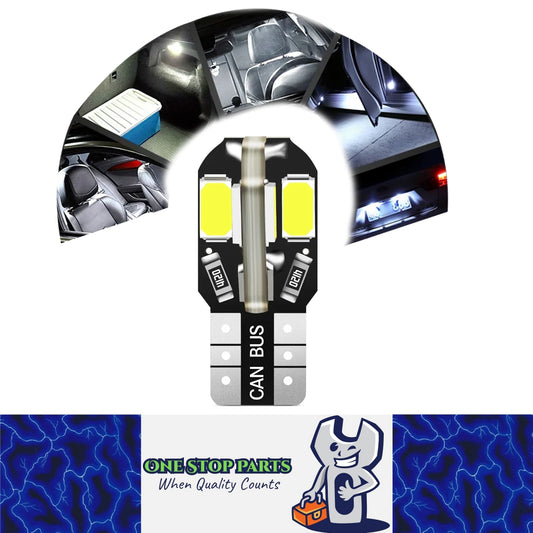 Cool White T10 8SMD High Brightness LED Globes 12V Ideal for Dash Lights Parkers