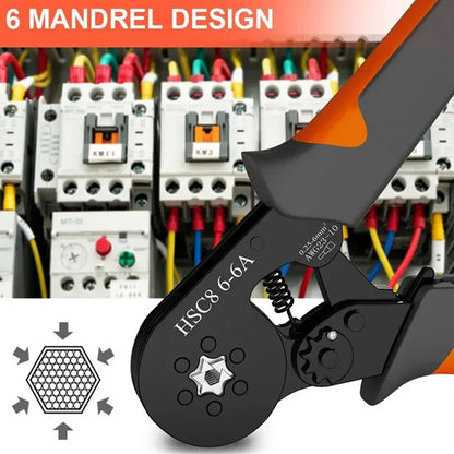 Ferrule Crimping Tool Kit Hexagonal Ratchet Jaw Wire Pliers with 1200 Terminals