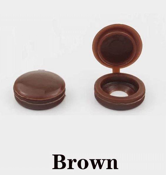 100 x Brown screw covers Bulk Screw Cap Covers with Lid (100pcs)