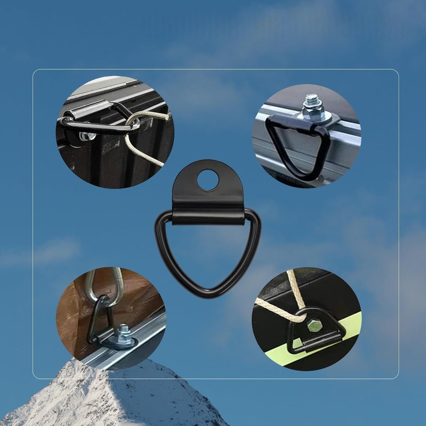 20pcs D Ring Cargo Tie Down Anchors V Ring Bolt On Tie Down Points Truck Trailer