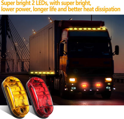 4 x Red Rear Marker Lamps ADR Compliant E Mark 12v/24v Multivolt (4pcs)