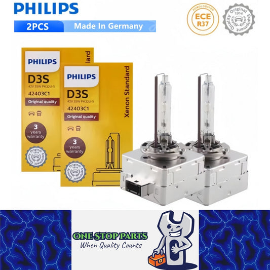 2 x PHILIPS D3S HID Xenon Globes 4200K Headlight Original Philips D3S HID Bulbs