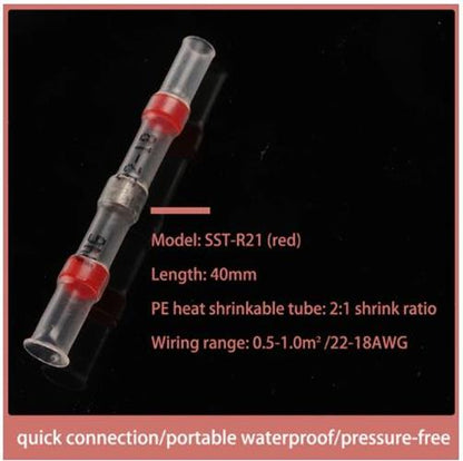 50pcs Waterproof Heat shrink Wire Connector Solder Insulated Join (Red suit 1mm)