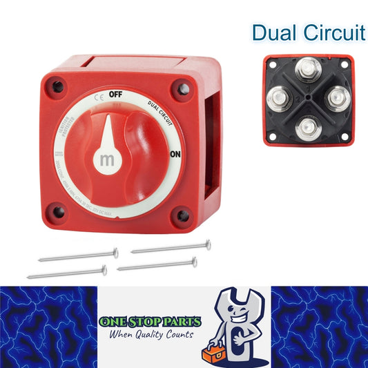 300A Dual Circuit Battery Disconnect Switch 2 Position On/Off Car Boat Marine
