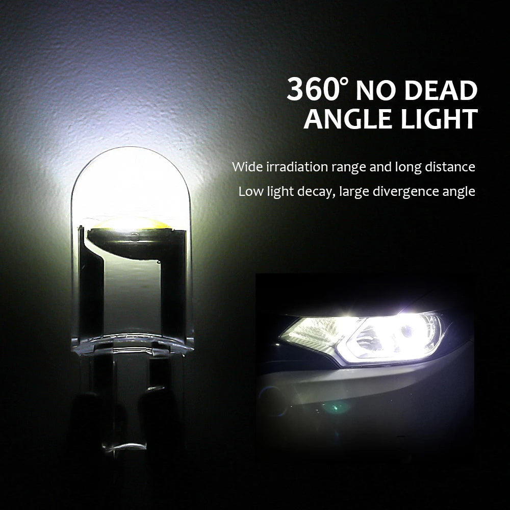 10 X 24V Amber T10 Dome Head COB LED Globes Ideal for Dash Lights Parkers