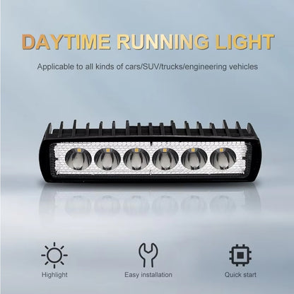 2 x 12V LED Daytime Running Light 6LED Flood Beam 4WD SUV Daytime Running Light