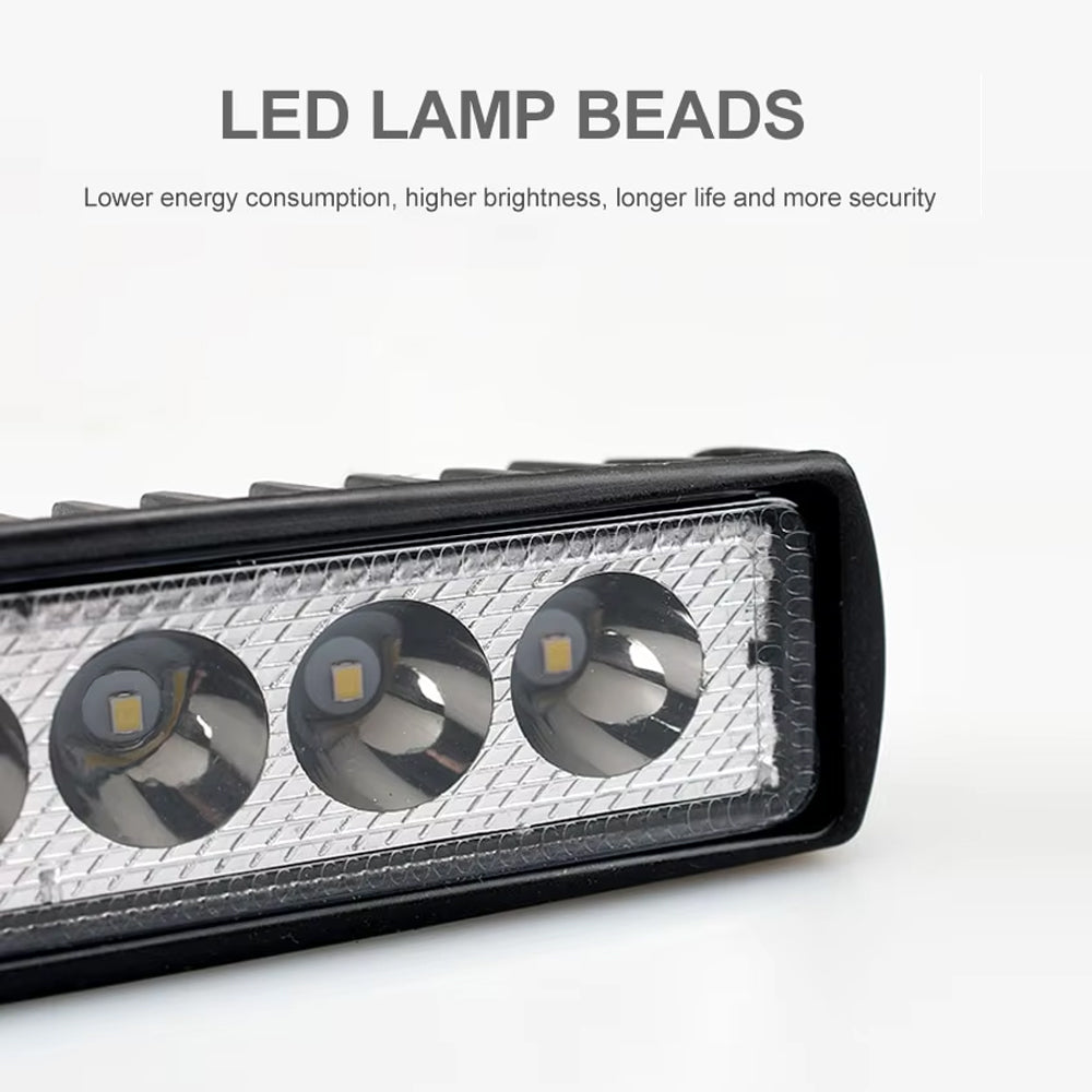 2 x 12V LED Daytime Running Light 6LED Flood Beam 4WD SUV Daytime Running Light