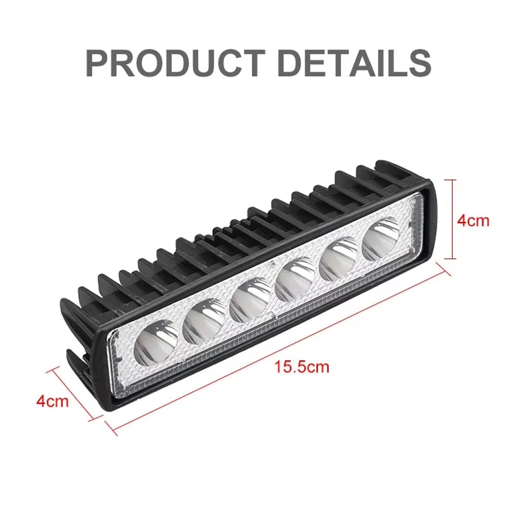 2 x 12V LED Daytime Running Light 6LED Flood Beam 4WD SUV Daytime Running Light