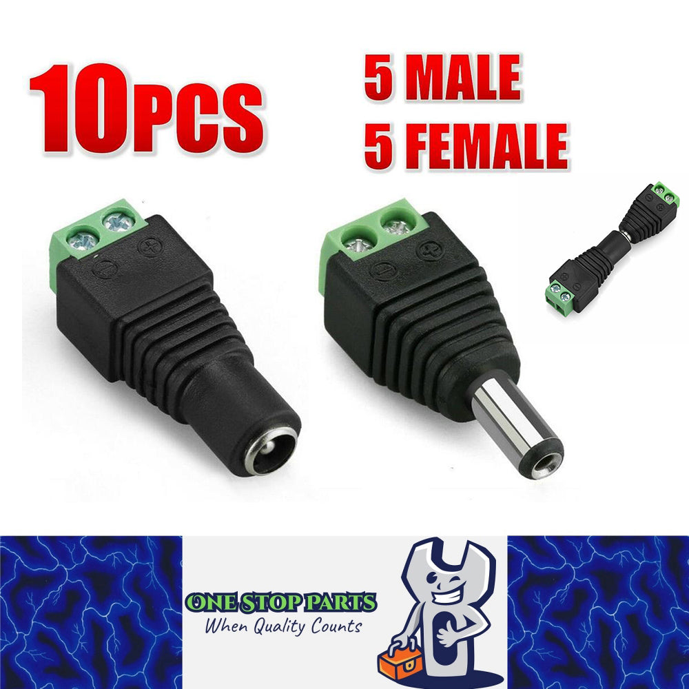 5 Pairs 12V DC Power Male Female Plug Adapter Connector Jack for CCTV LED Light