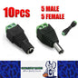 5 Pairs 12V DC Power Male Female Plug Adapter Connector Jack for CCTV LED Light