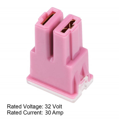 1 x 30Amp Pink Medium Female Slow Blow Fuse Block 15mmx22mm x 32mm High 30A Fuse