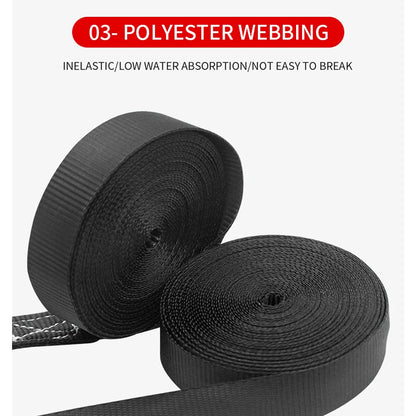 Heavy Duty Ratchet Tie Down Strap 3M x 2.5CM Black for Car Truck Cargo Luggage