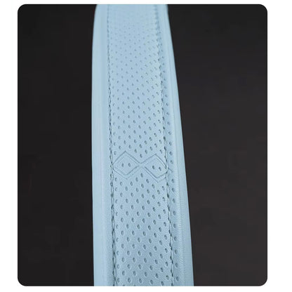 Napa Leather Car Steering Wheel Cover Universal 38cm Non-slip Breathable Blue