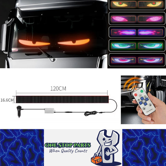 Devil's Eye Truck Windshield Flexible LED Sign Board Remote Control 120x16.6cm