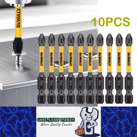 10 x DEWALT Impact Screwdriver Bits PH2 57mm Impact Resistant Cross Heads