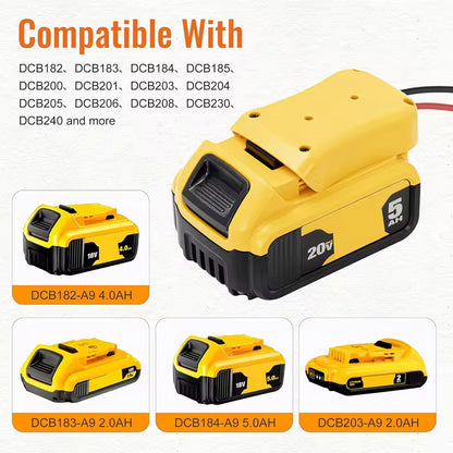 1 x Dewalt 20V Power Wheel Battery Adapter Compatible with Fisher 12 Volt Power