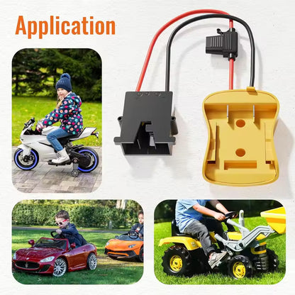 1 x Dewalt 20V Power Wheel Battery Adapter Compatible with Fisher 12 Volt Power
