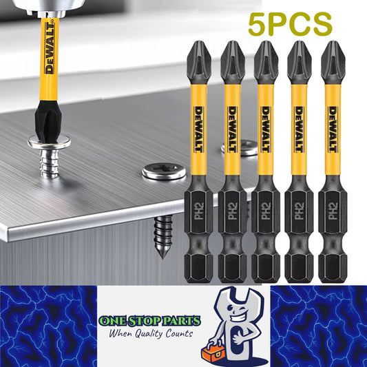 5 x DEWALT Impact Screwdriver Bits PH2 57mm Impact Resistant Cross Heads