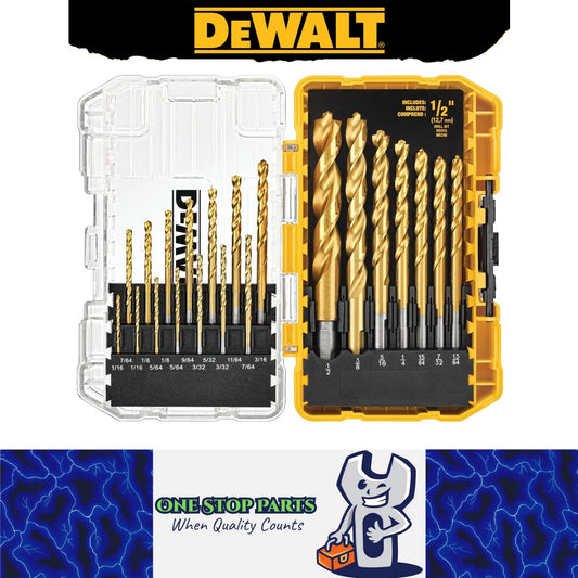 DEWALT DW1361 Titanium Twist Drill Bit Woodworking Metal Drill Bits 21pcs Kit
