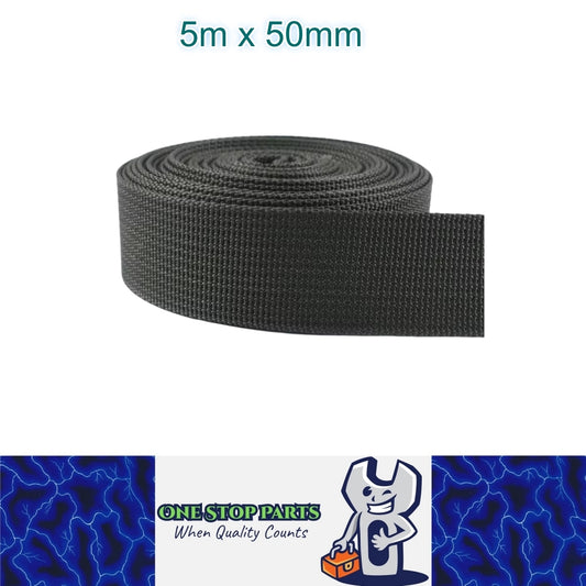 5m x 50mm DarkGray Nylon Webbing Strap Safety Belt Knapsack Bag Leash DIY Craft