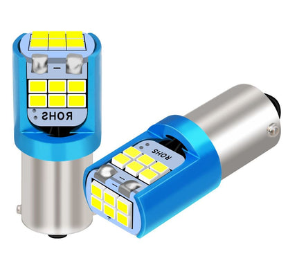 2 x Cool White BAY9S 18SMD NON POLARITY SUIT EURO INTERIOR LIGHTS (2pcs)