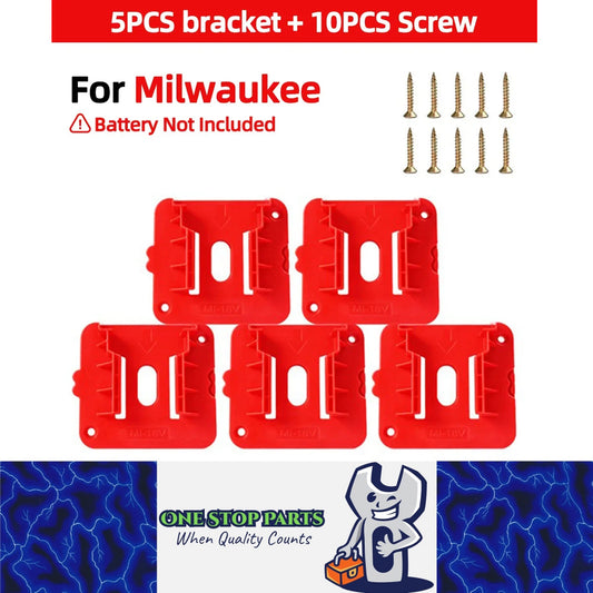 5 x Battery Holder Wall Mount Battery Storage Dock for Milwaukee M18 18V Battery