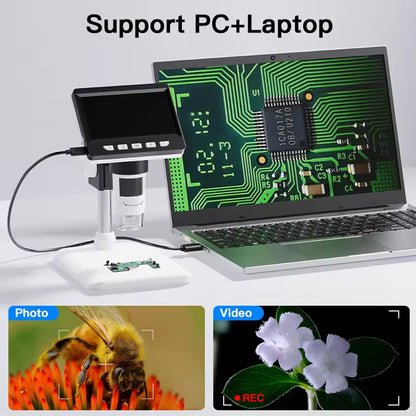 1000X Digital Microscope 4.3" IPS 1080P LED Coin Microscope Electronic Repair