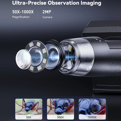 1000X Digital Microscope 4.3" IPS 1080P LED Coin Microscope Electronic Repair
