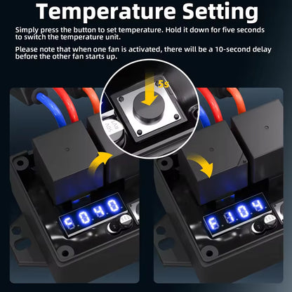 Digital Radiator Fan Controller #0444 Electric Thermatic Fan 12V-24V 40°C-110°C