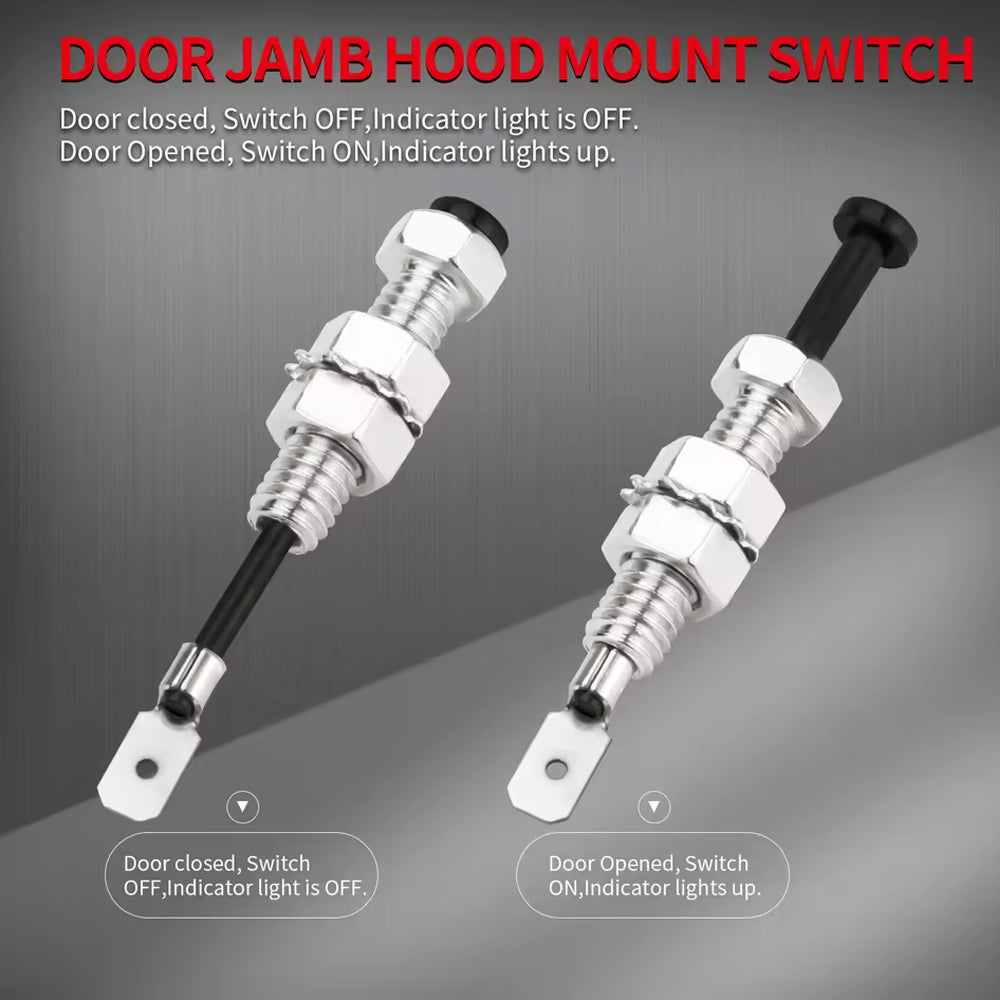 5pcs Door Pin Switch Car Hood Jamb Adjustable Momentary On/Off 12V 20A for Trunk