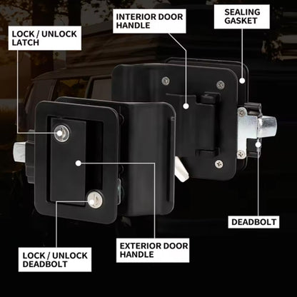 RV Trailer Camper Entry Door Lock RV Door Lock Double Open Door With Deadbolt