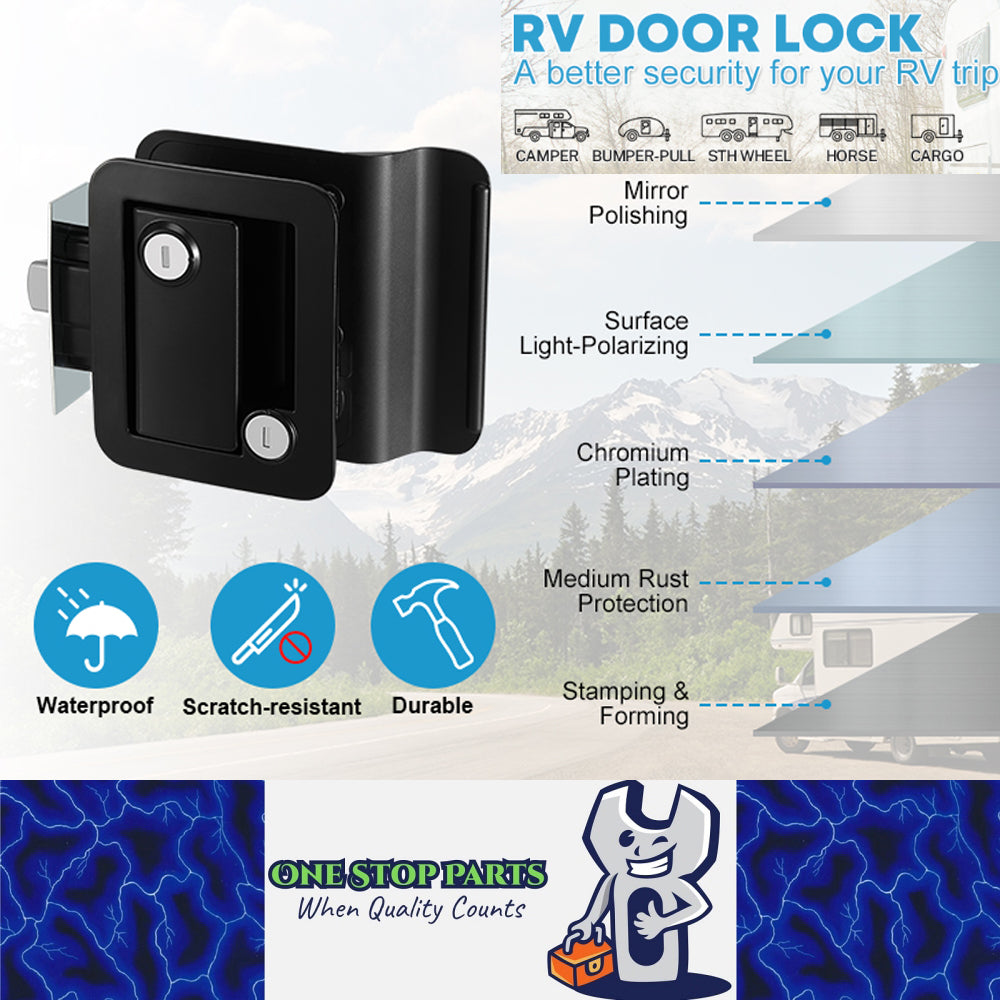 RV Trailer Camper Entry Door Lock RV Door Lock Double Open Door With Deadbolt